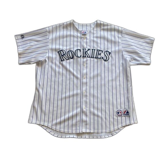 VINTAGE MLB MAJESTIC ROCKIES BASEBALL AUTHENTIC JERSEY SIZE 2X - Picture 1 of 9